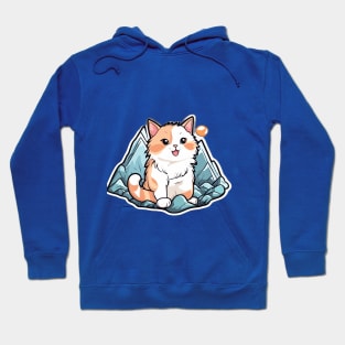 Orange Cat Mountain View Art Hoodie